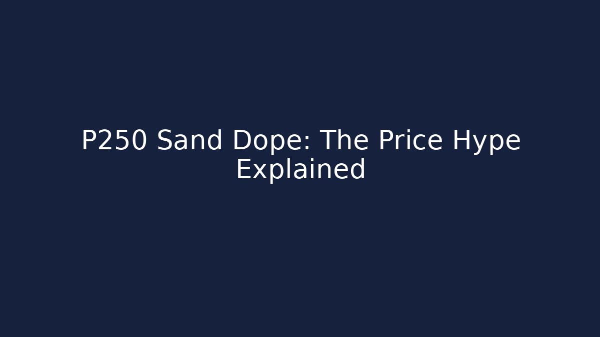 P250 Sand Dope: The Price Hype Explained