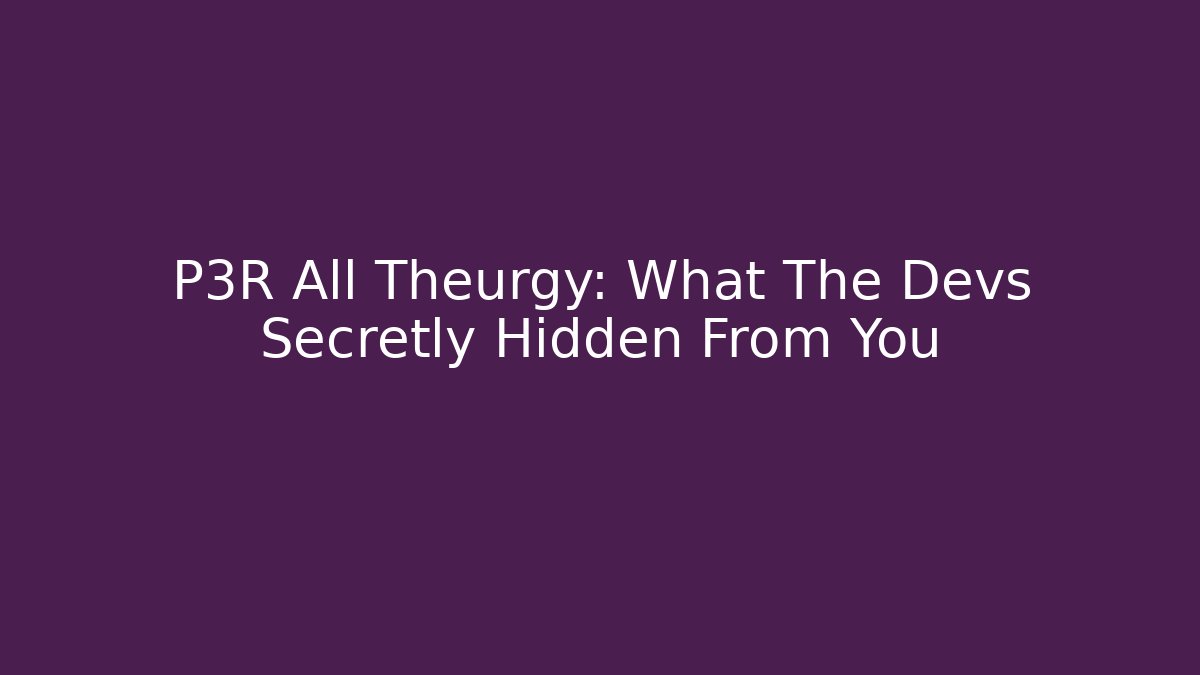 P3R All Theurgy: What The Devs Secretly Hidden From You - Critter Realm