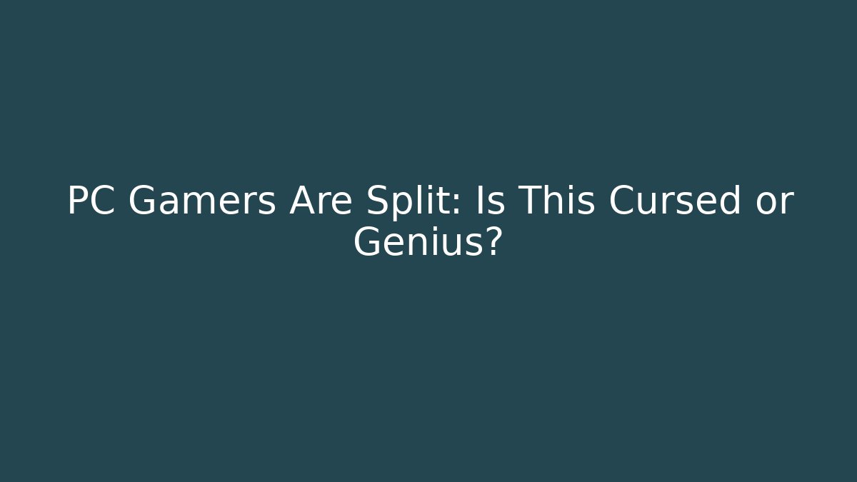 PC Gamers Are Split: Is This Cursed or Genius?