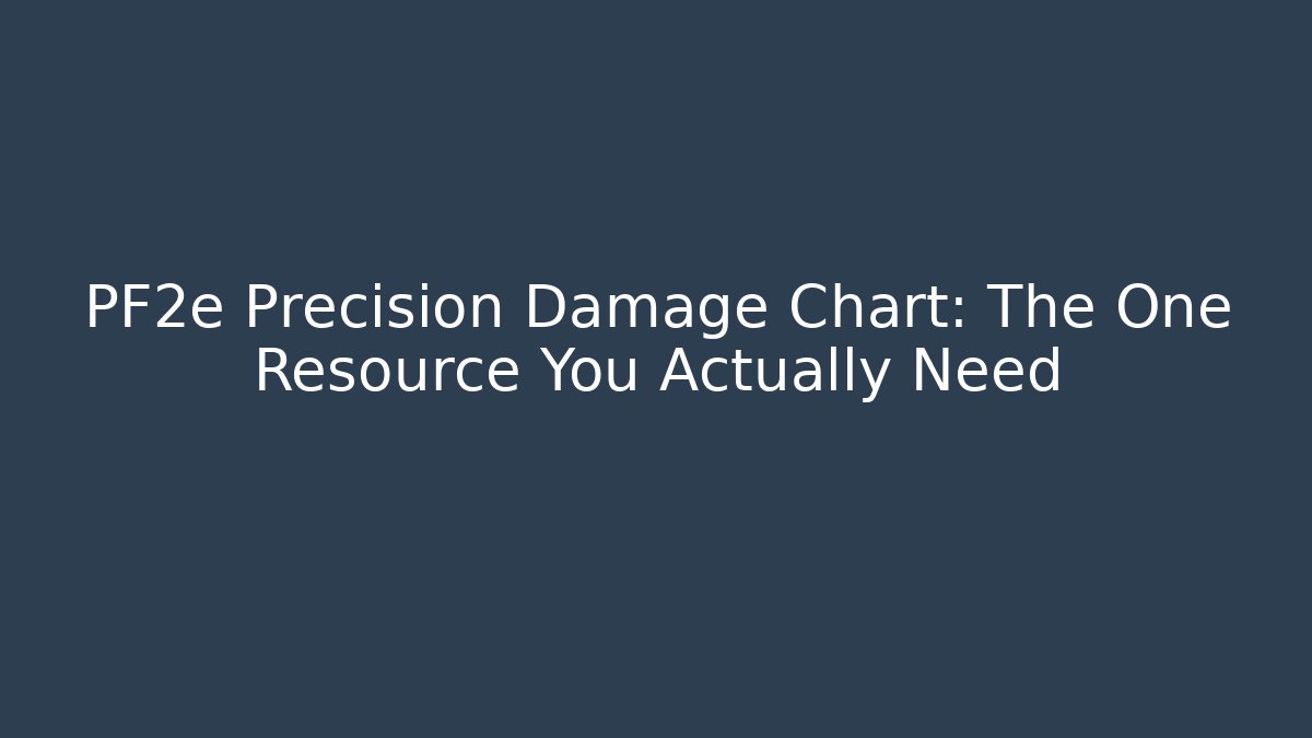 PF2e Precision Damage Chart: The One Resource You Actually Need - Critter Realm