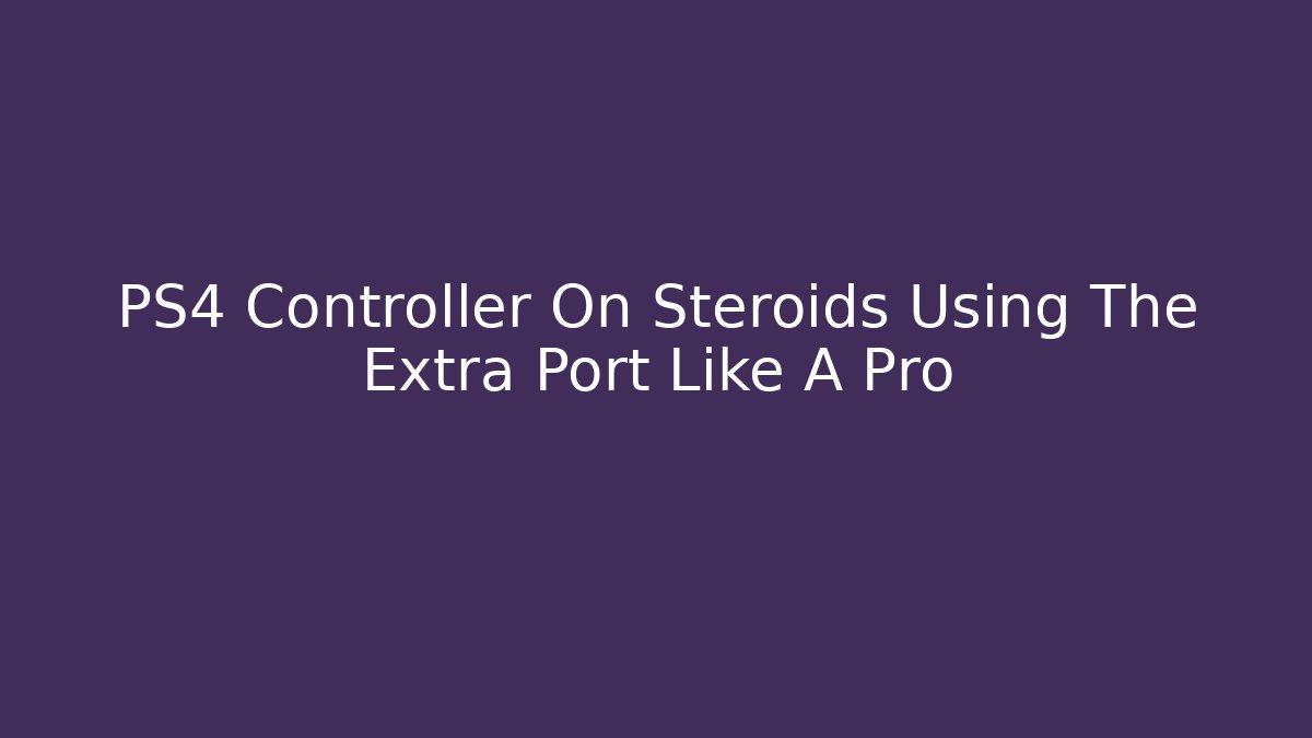 PS4 Controller On Steroids Using The Extra Port Like A Pro