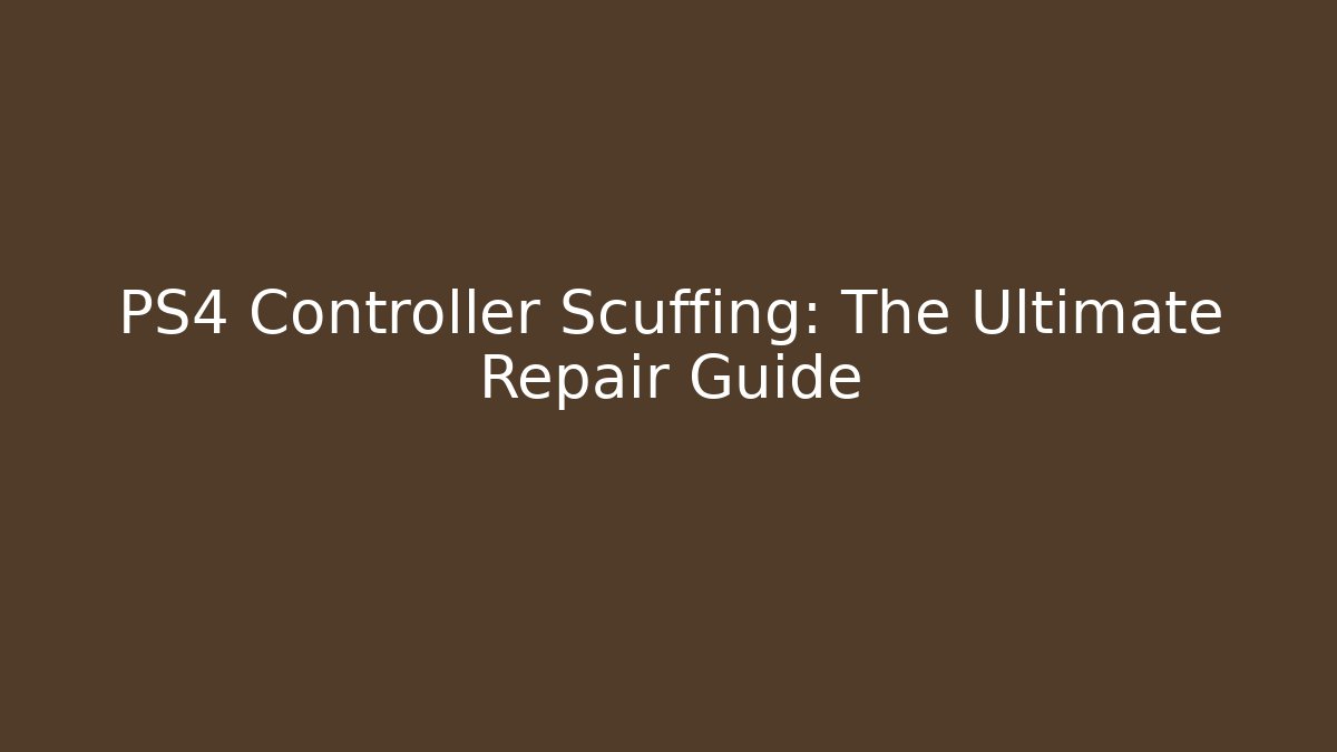 PS4 Controller Scuffing: The Ultimate Repair Guide