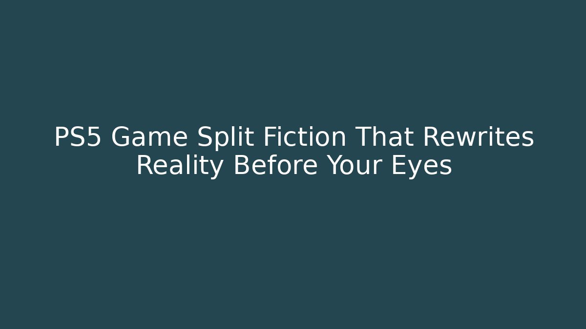 PS5 Game Split Fiction That Rewrites Reality Before Your Eyes