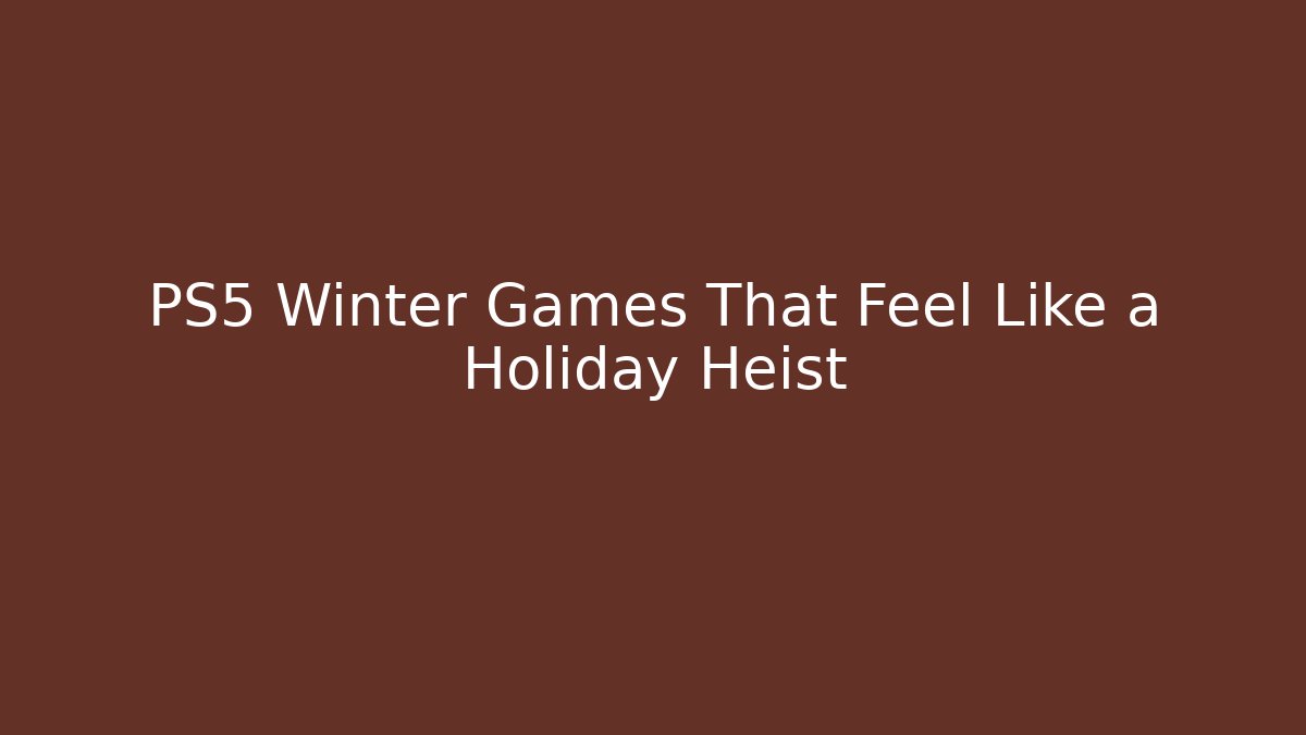 PS5 Winter Games That Feel Like a Holiday Heist