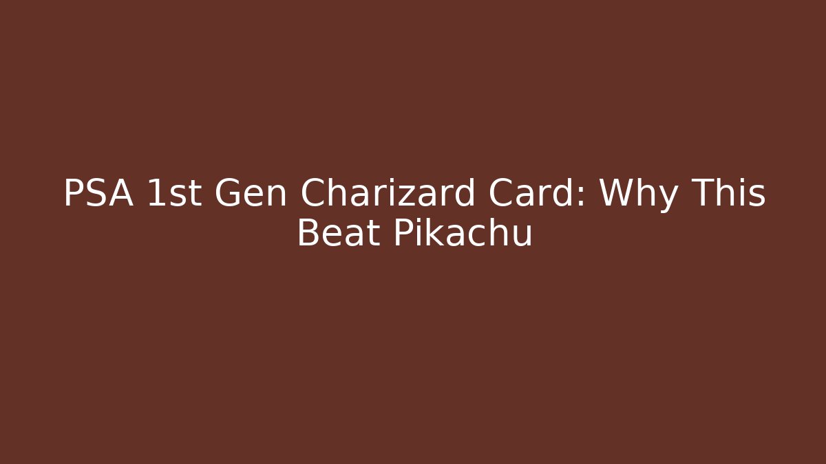 PSA 1st Gen Charizard Card: Why This Beat Pikachu