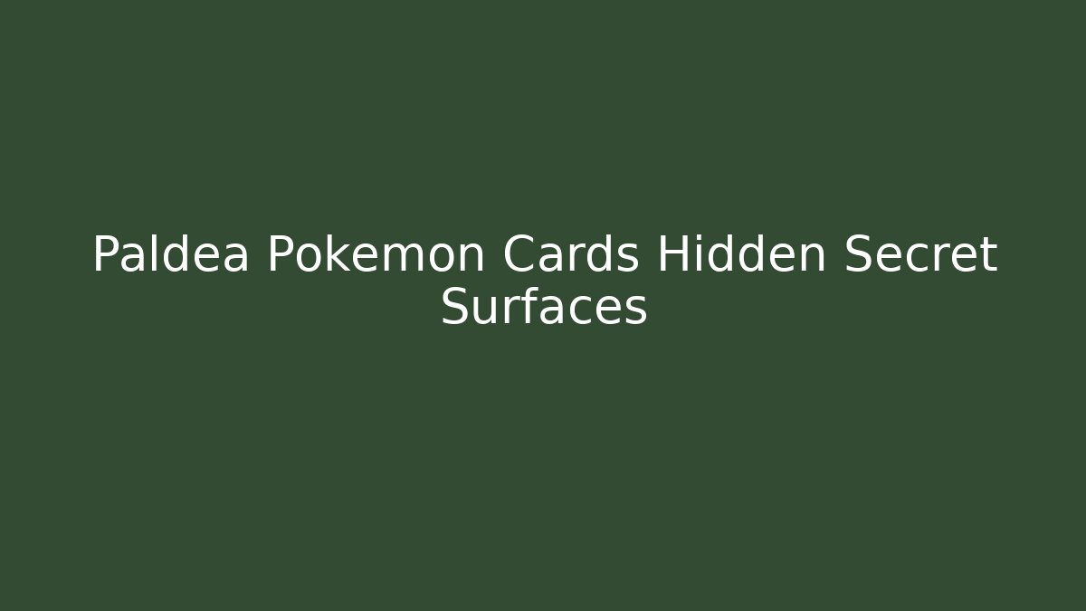Paldea Pokémon Cards Hidden Secret Surfaces