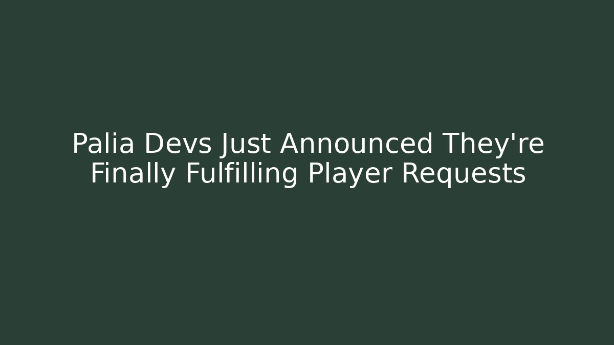 Palia Devs Just Announced They're Finally Fulfilling Player Requests