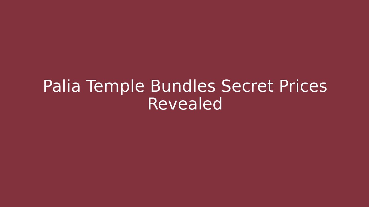Palia Temple Bundles Secret Prices Revealed