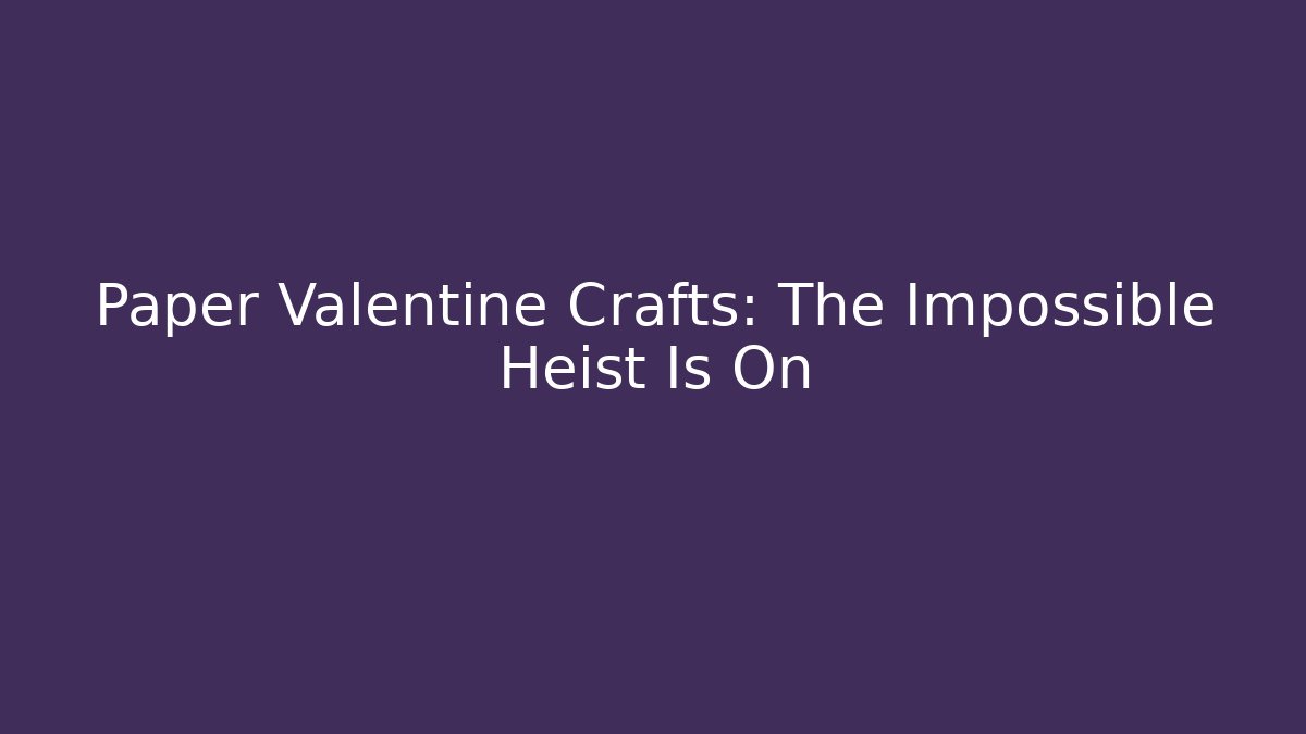 Paper Valentine Crafts: The Impossible Heist Is On - Critter Realm