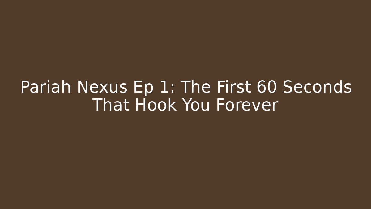 Pariah Nexus Ep 1: The First 60 Seconds That Hook You Forever