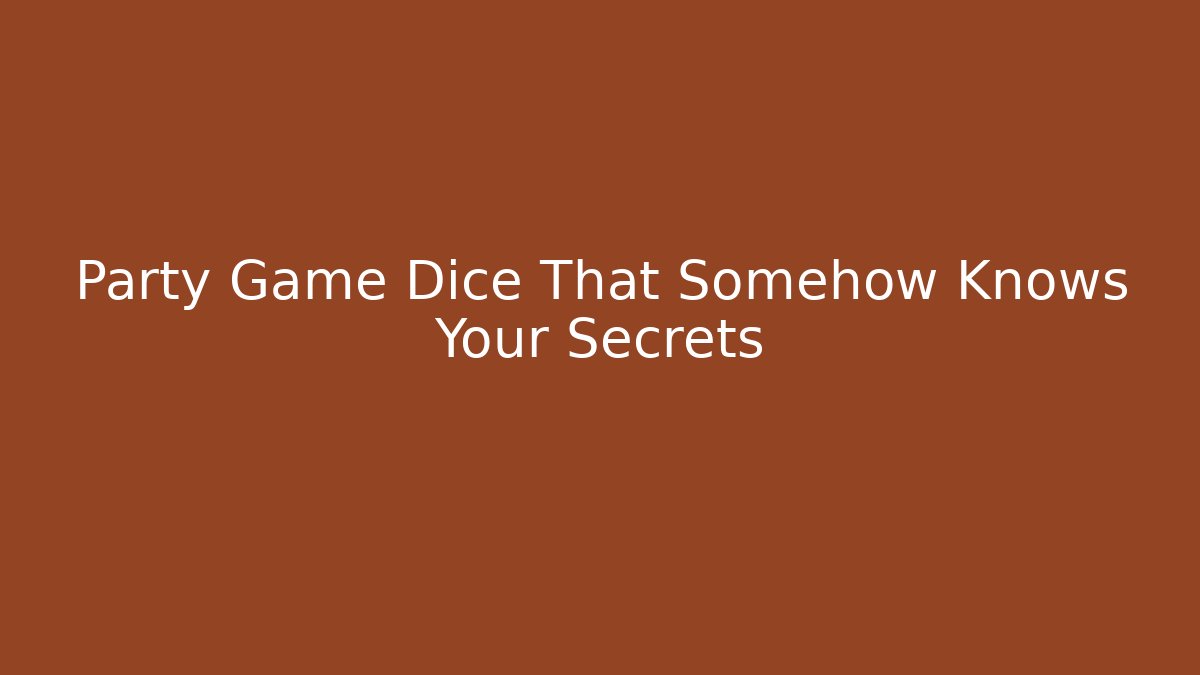 Party Game Dice That Somehow Knows Your Secrets - Critter Realm