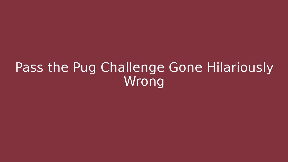 Pass the Pug Challenge Gone Hilariously Wrong