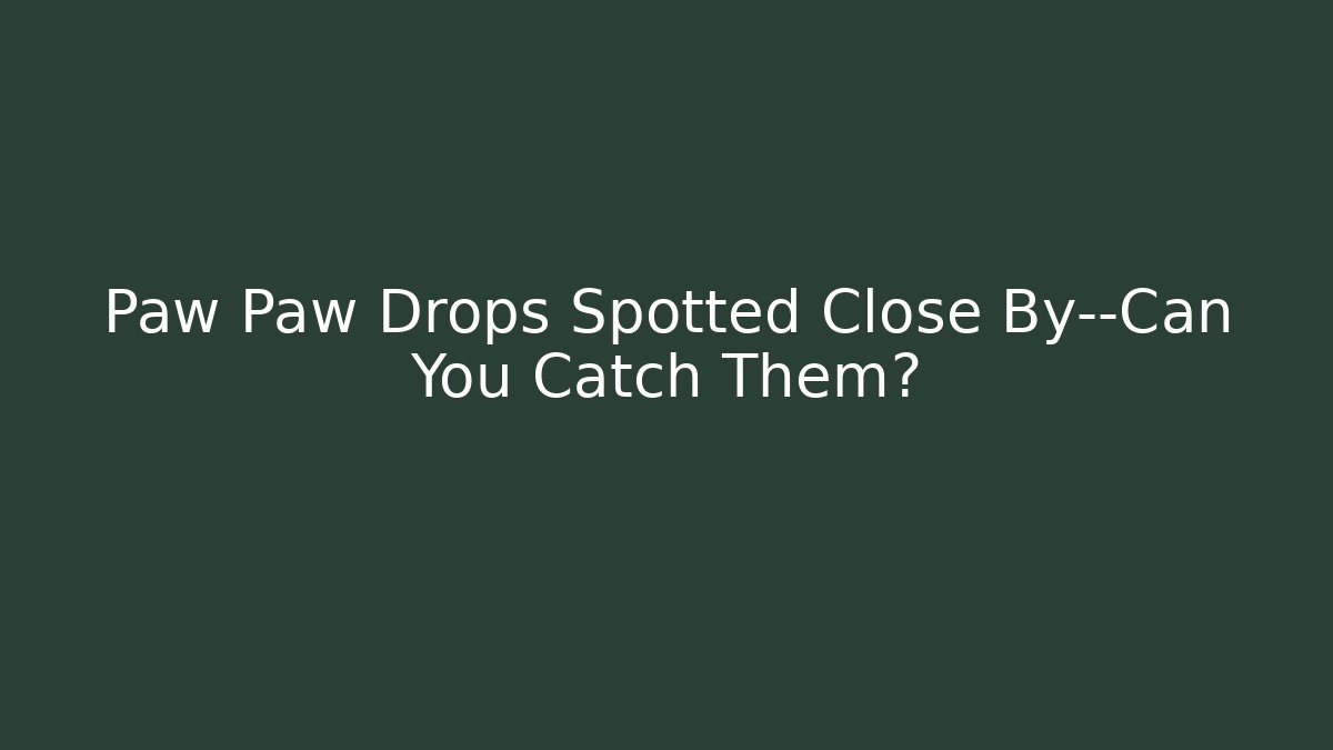 Paw Paw Drops Spotted Close By—Can You Catch Them?