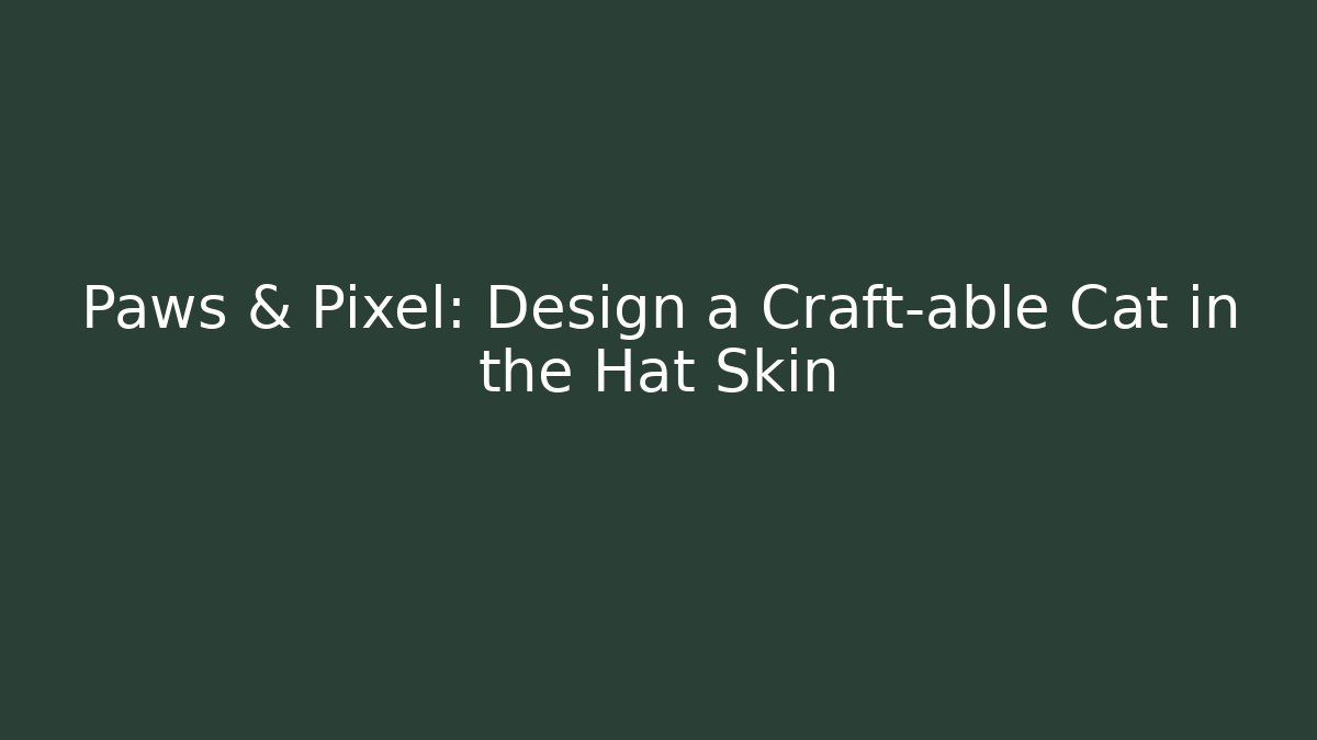 Paws & Pixel: Design a Craft-able Cat in the Hat Skin