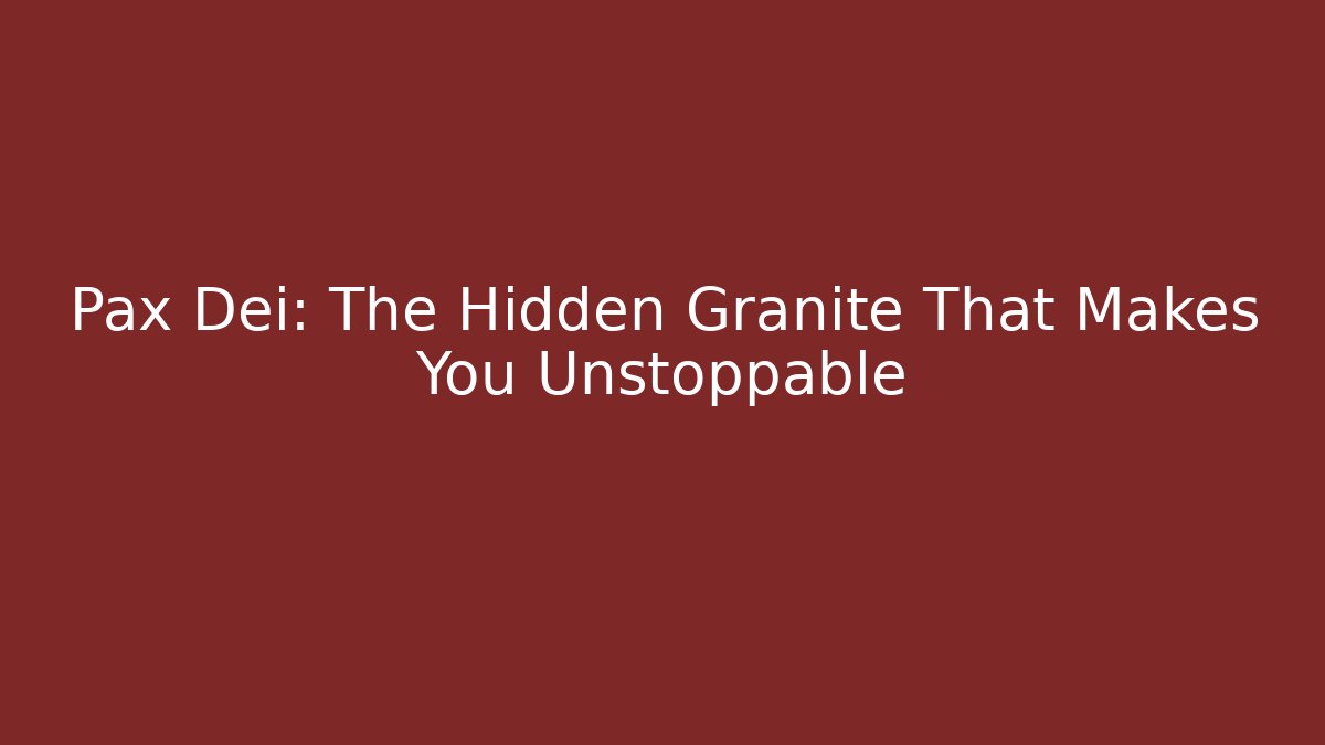 Pax Dei: The Hidden Granite That Makes You Unstoppable