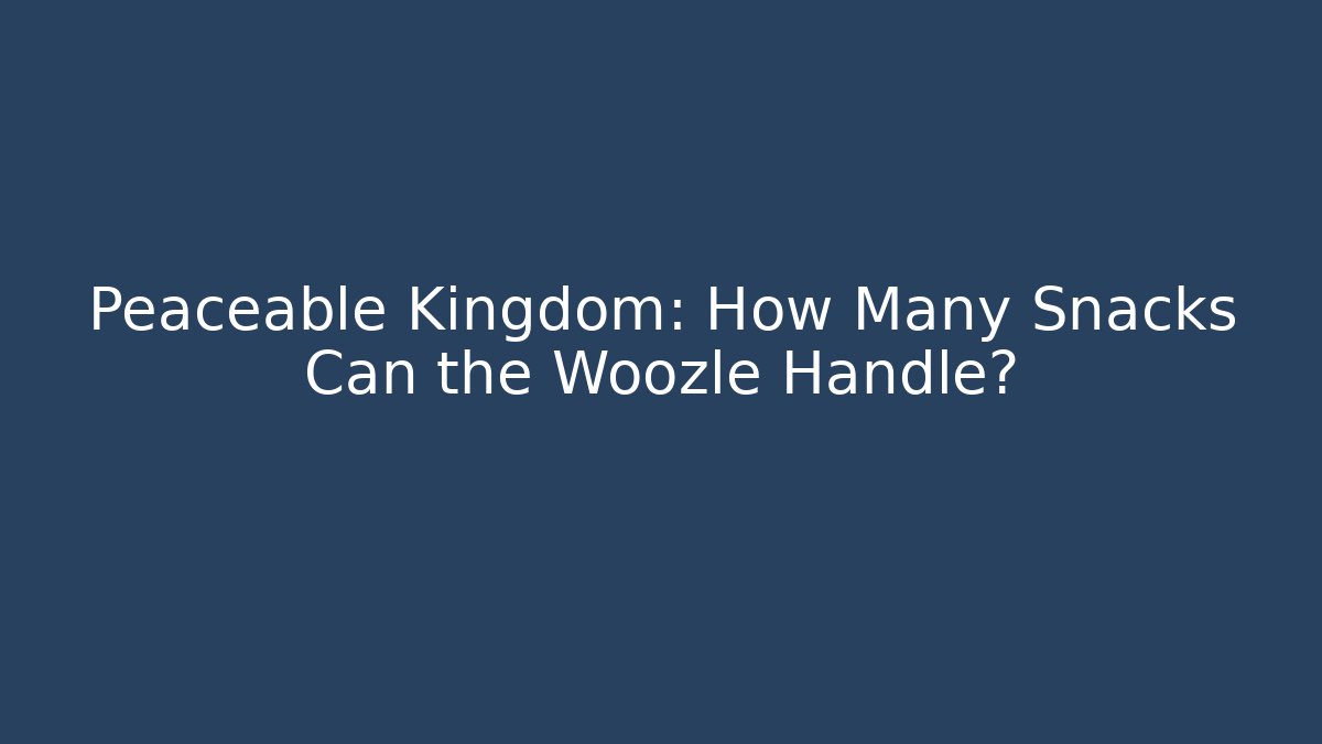 Peaceable Kingdom: How Many Snacks Can the Woozle Handle?