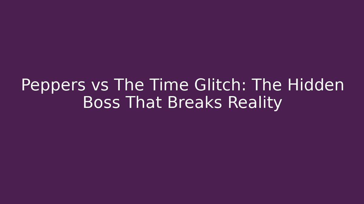 Peppers vs The Time Glitch: The Hidden Boss That Breaks Reality - Critter Realm