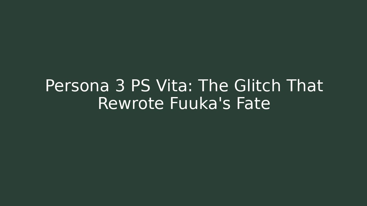 Persona 3 PS Vita: The Glitch That Rewrote Fuuka's Fate