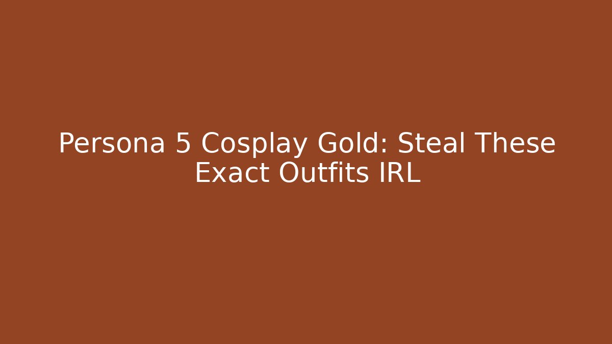 Persona 5 Cosplay Gold: Steal These Exact Outfits IRL