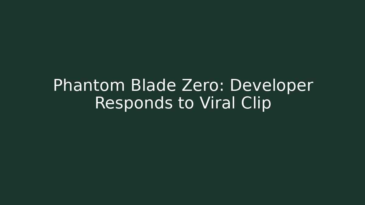 Phantom Blade Zero: Developer Responds to Viral Clip