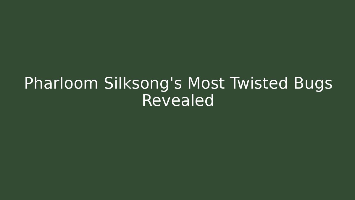 Pharloom Silksong's Most Twisted Bugs Revealed - Critter Realm