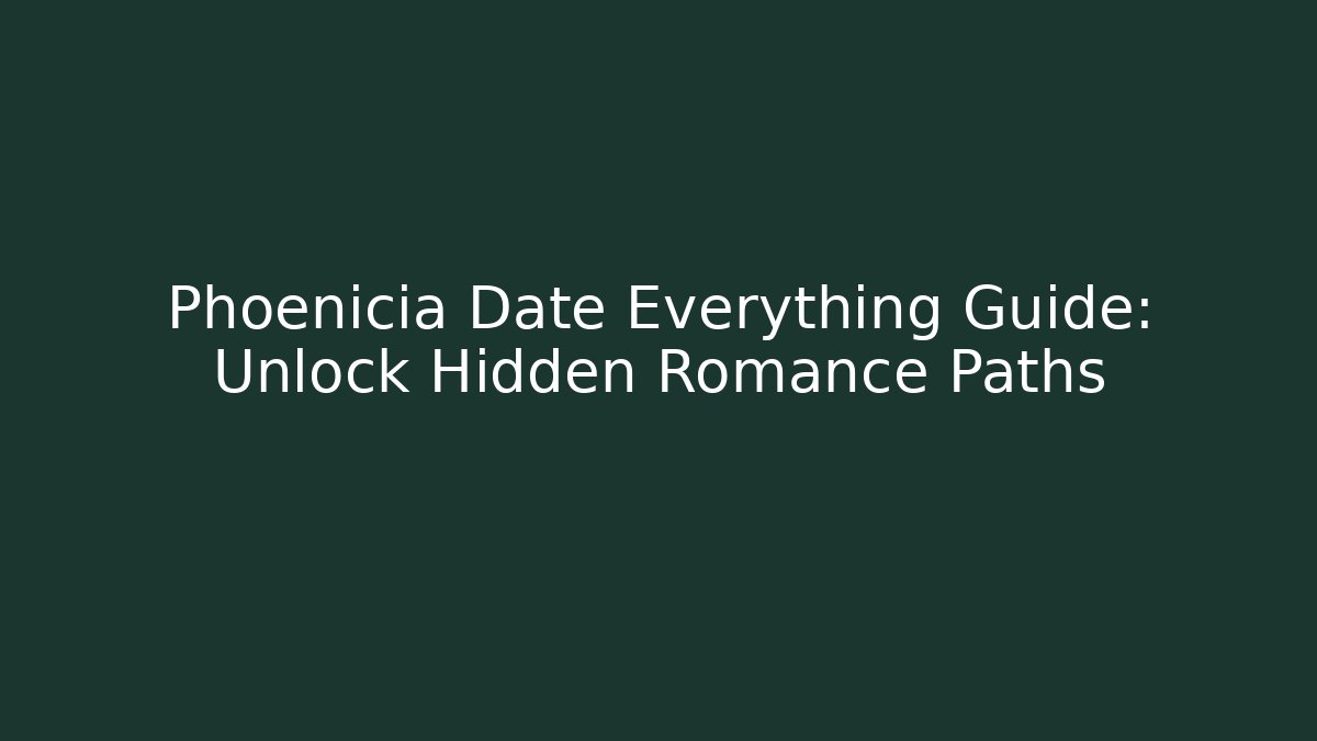 Phoenicia Date Everything Guide: Unlock Hidden Romance Paths
