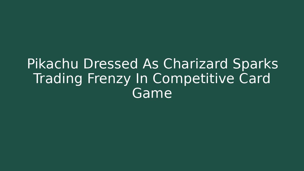 Pikachu Dressed As Charizard Sparks Trading Frenzy In Competitive Card Game
