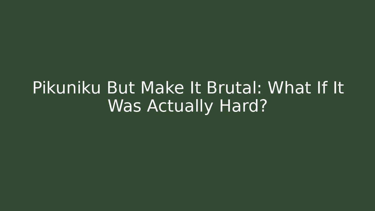 Pikuniku But Make It Brutal: What If It Was Actually Hard?
