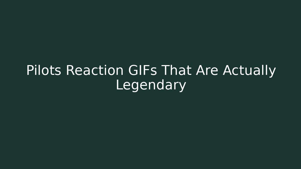 Pilots Reaction GIFs That Are Actually Legendary