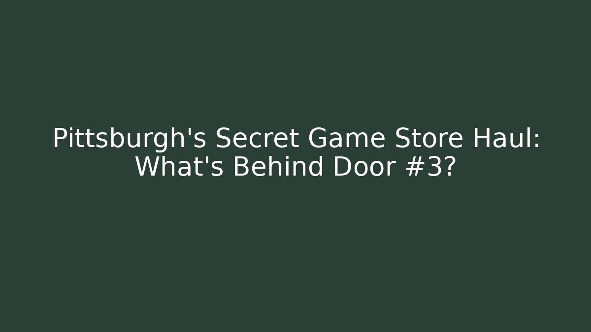 Pittsburgh's Secret Game Store Haul: What's Behind Door #3?