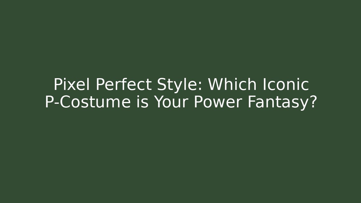 Pixel Perfect Style: Which Iconic P-Costume is Your Power Fantasy?
