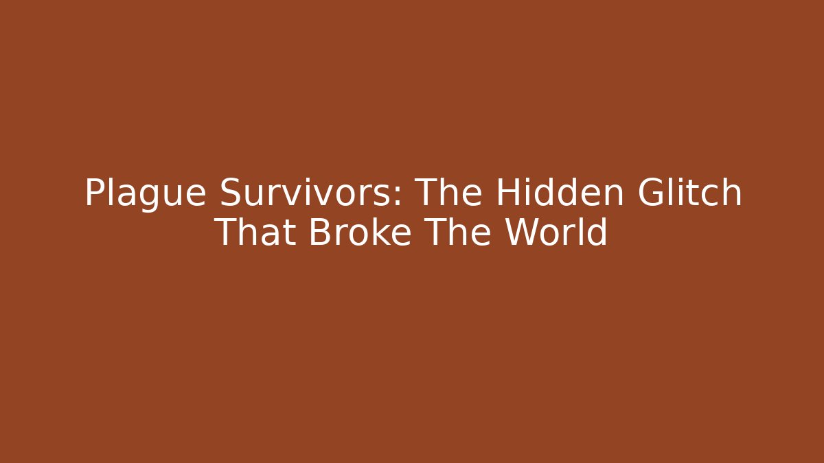 Plague Survivors: The Hidden Glitch That Broke The World