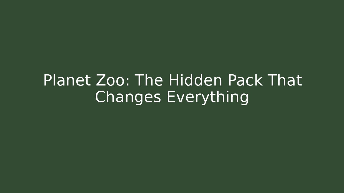 Planet Zoo: The Hidden Pack That Changes Everything - Critter Realm