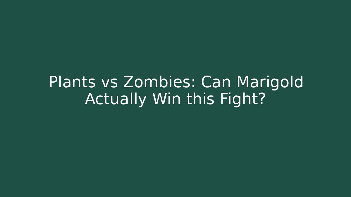 Plants vs Zombies: Can Marigold Actually Win this Fight? - Critter Realm