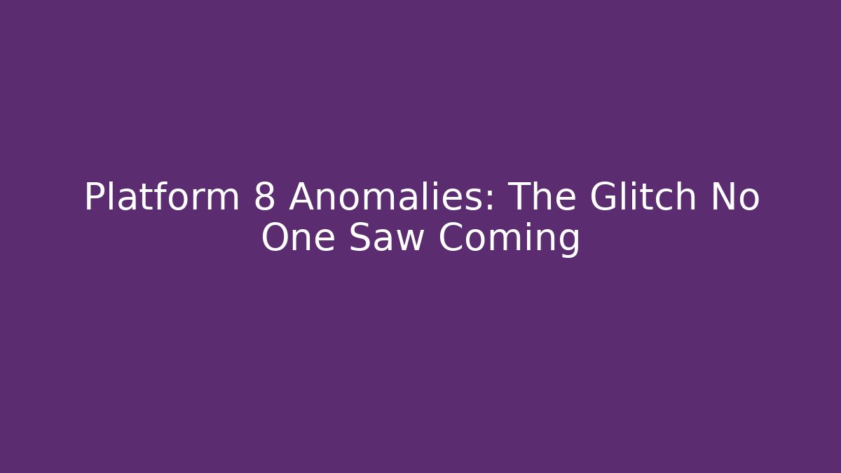 Platform 8 Anomalies: The Glitch No One Saw Coming