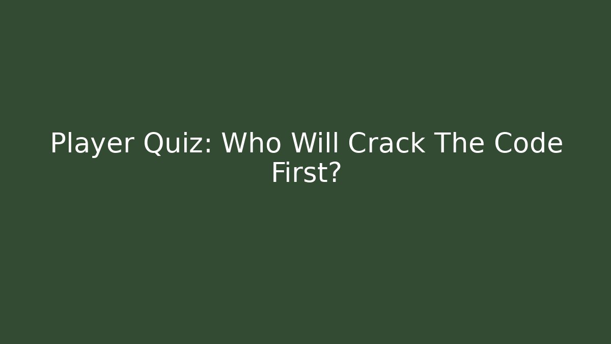 Player Quiz: Who Will Crack The Code First? - Critter Realm