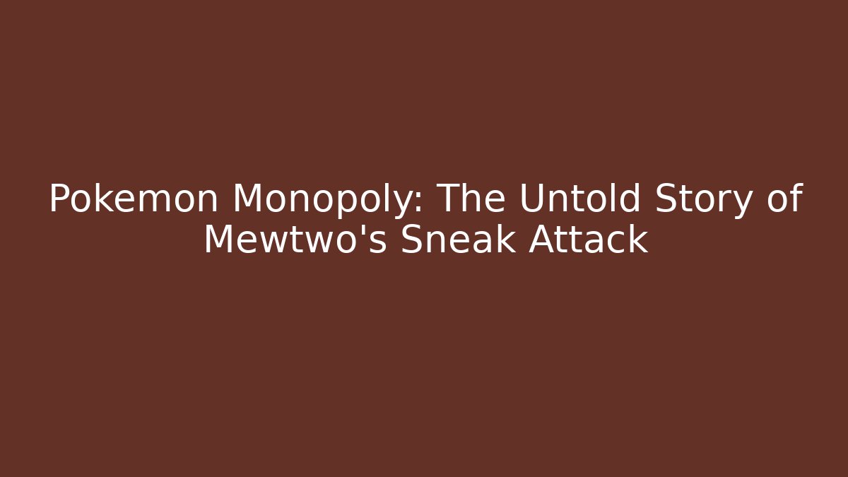 Pokémon Monopoly: The Untold Story of Mewtwo’s Sneak Attack