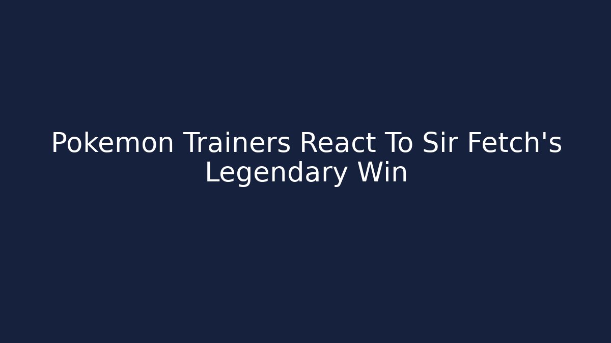 Pokémon Trainers React To Sir Fetch's Legendary Win