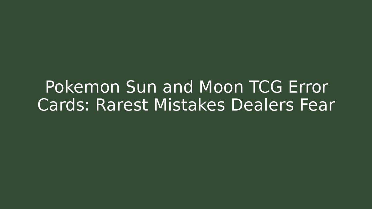 Pokemon Sun and Moon TCG Error Cards: Rarest Mistakes Dealers Fear