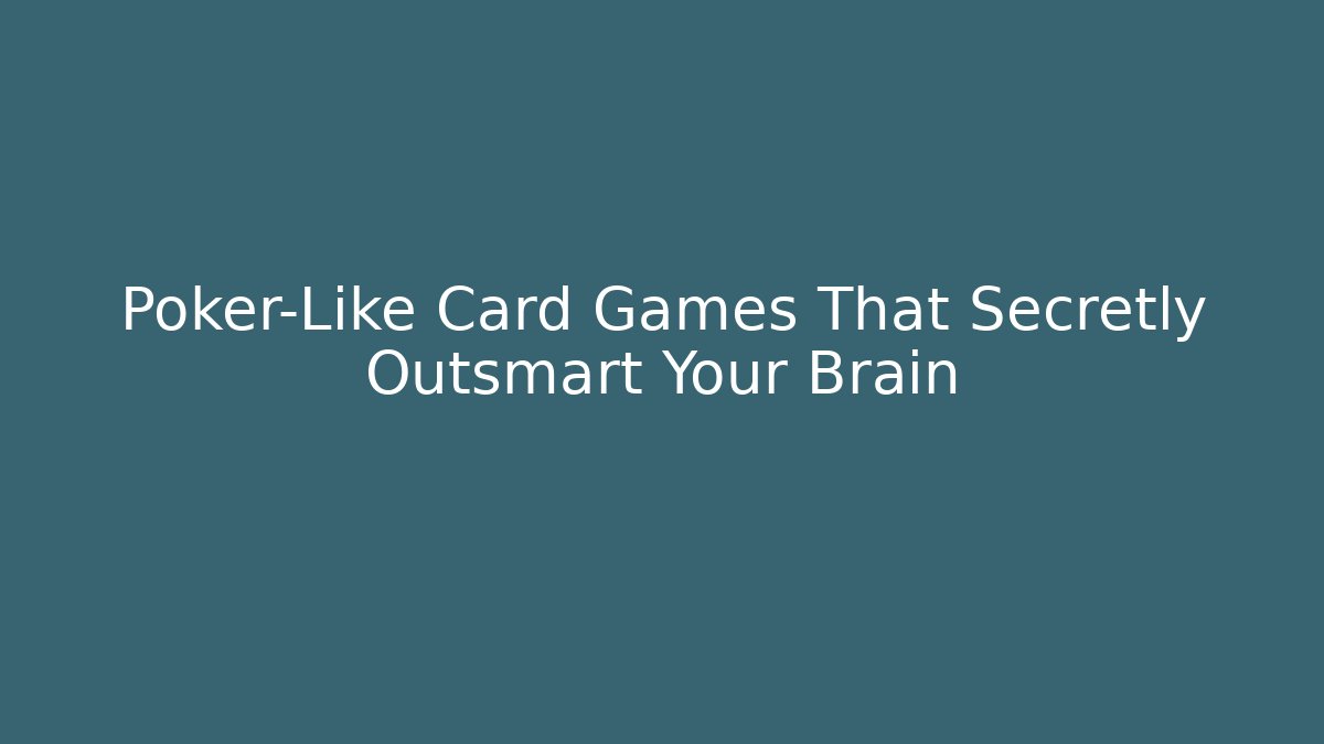 Poker-Like Card Games That Secretly Outsmart Your Brain - Critter Realm