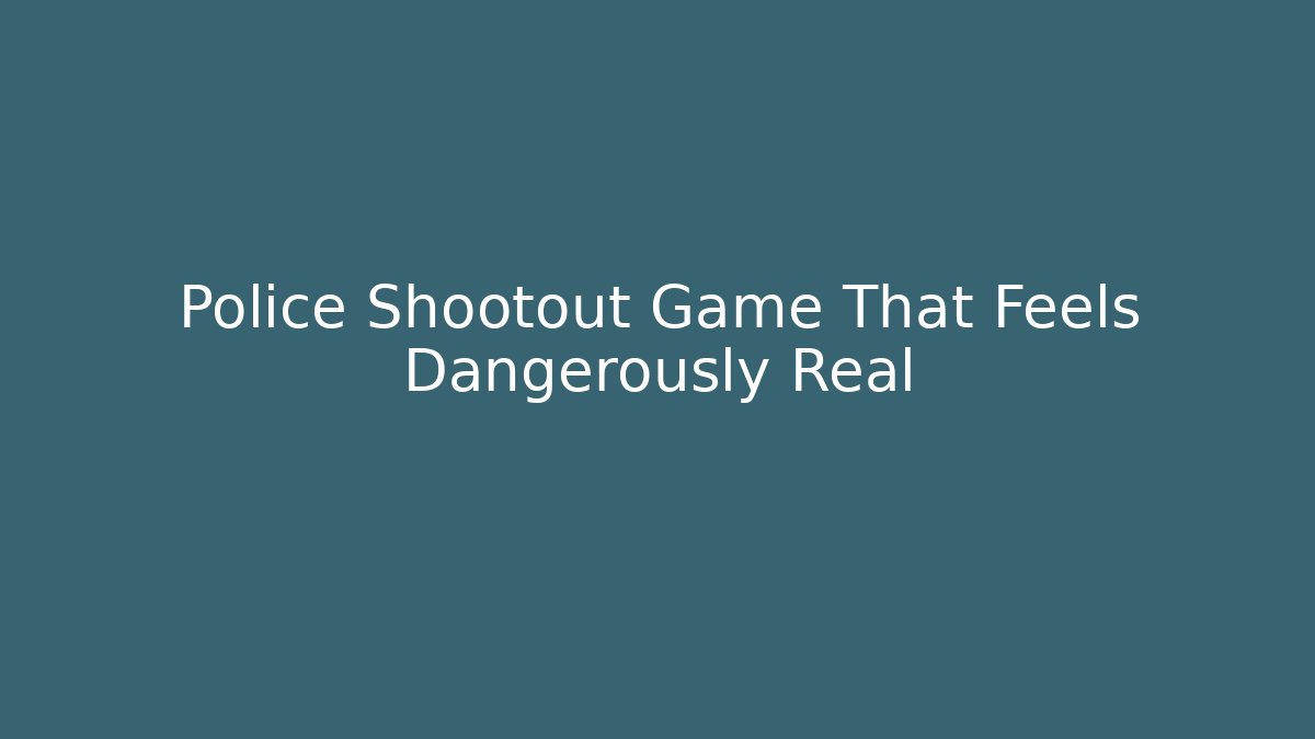 Police Shootout Game That Feels Dangerously Real - Critter Realm