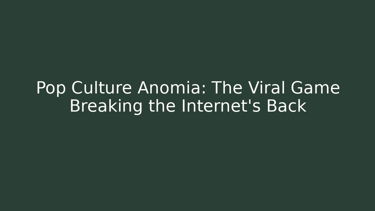 Pop Culture Anomia: The Viral Game Breaking the Internet's Back - Critter Realm