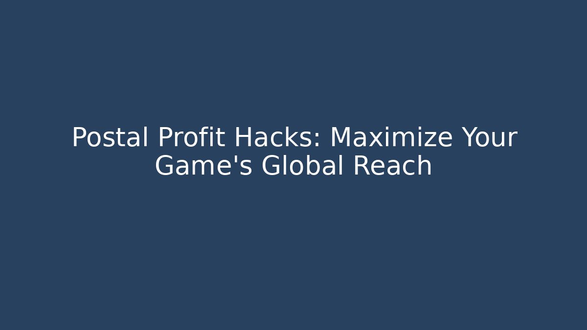 Postal Profit Hacks: Maximize Your Game's Global Reach
