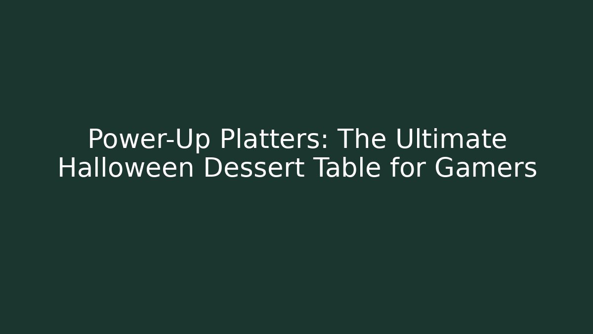 Power-Up Platters: The Ultimate Halloween Dessert Table for Gamers
