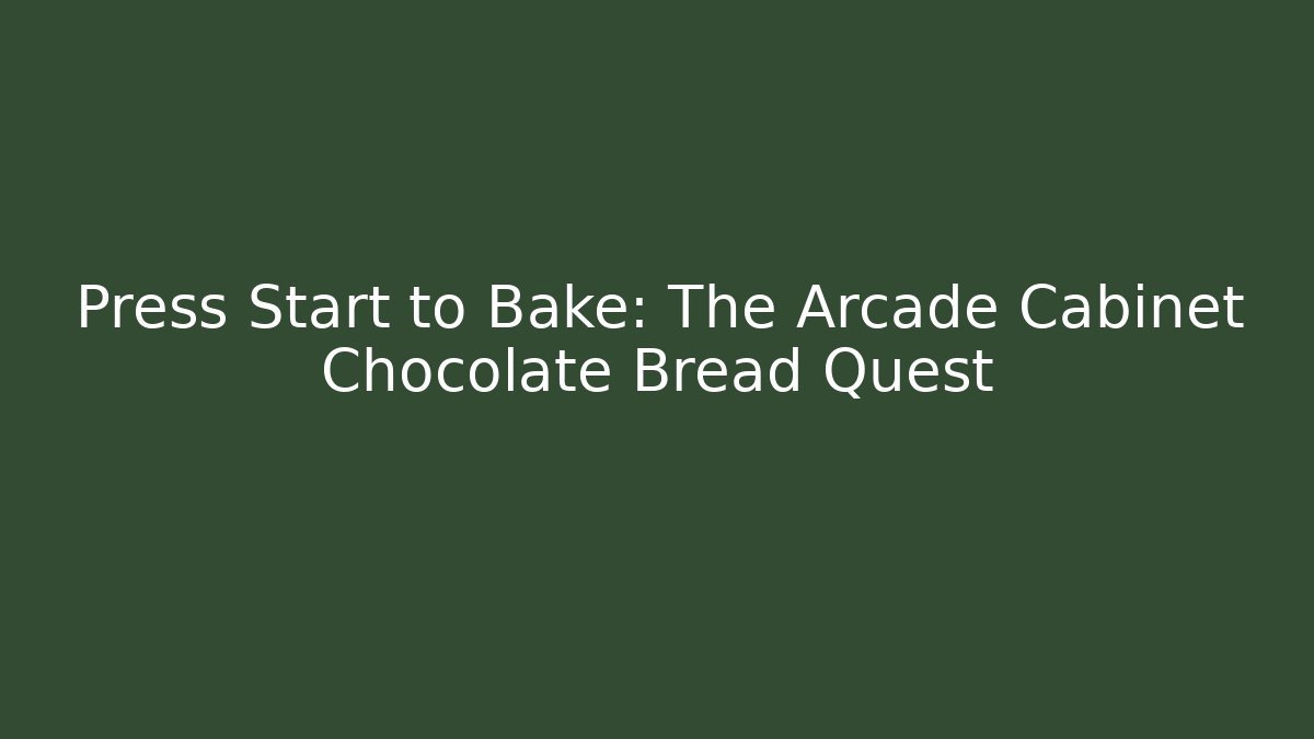 Press Start to Bake: The Arcade Cabinet Chocolate Bread Quest