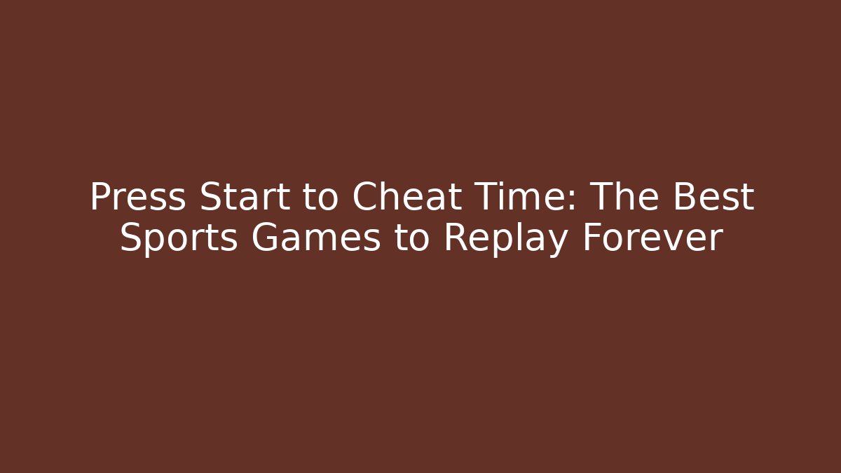 Press Start to Cheat Time: The Best Sports Games to Replay Forever