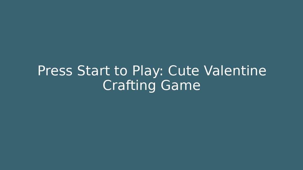 Press Start to Play: Cute Valentine Crafting Game - Critter Realm