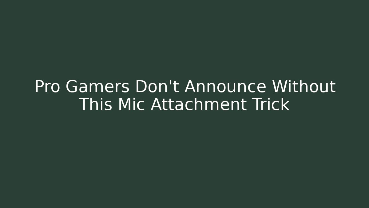 Pro Gamers Don’t Announce Without This Mic Attachment Trick