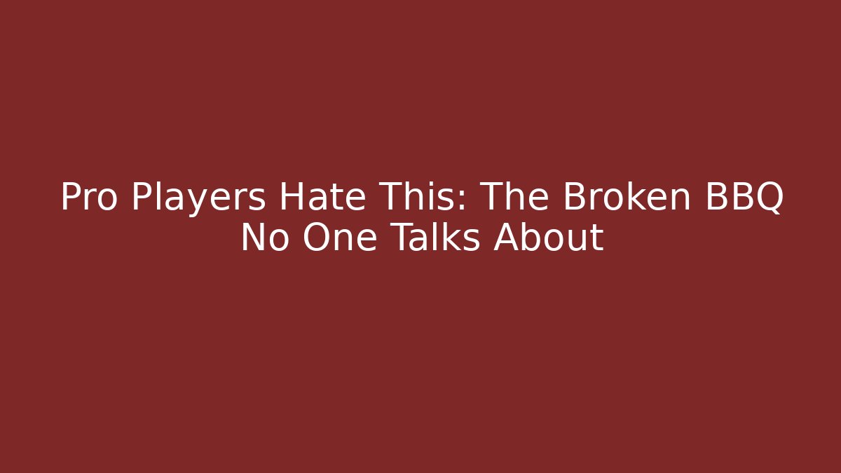 Pro Players Hate This: The Broken BBQ No One Talks About - Critter Realm