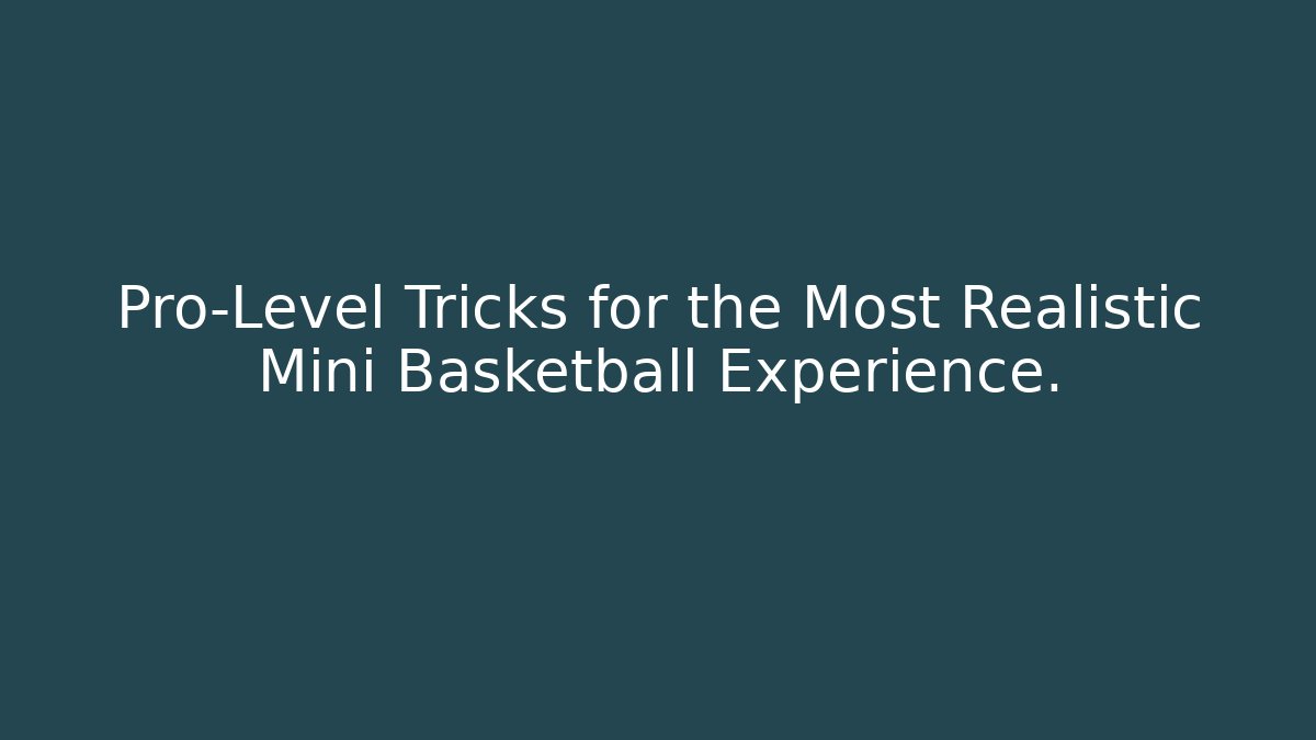 Pro-Level Tricks for the Most Realistic Mini Basketball Experience.